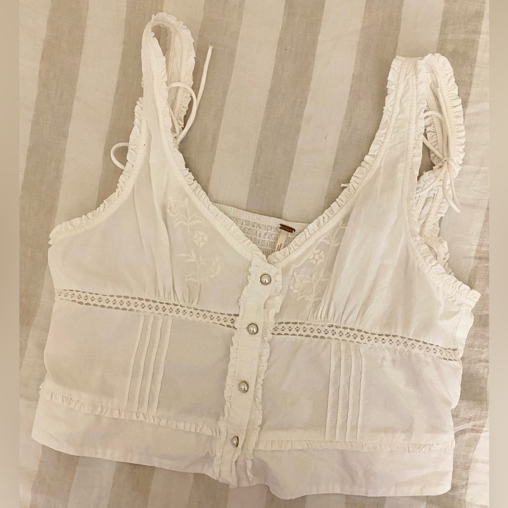 Free People Kerry Tank Top in Optic White